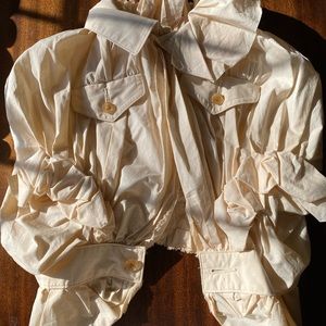 Comme des Garcons Ecru Cropped Vest Size Small